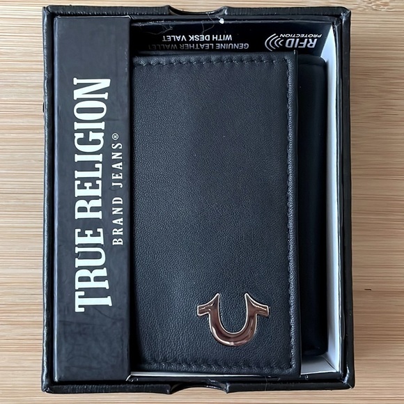 Brand New True Religion Genuine Leather Black Men’s Kincaid Wallet w/ Desk Valet - Picture 3 of 16